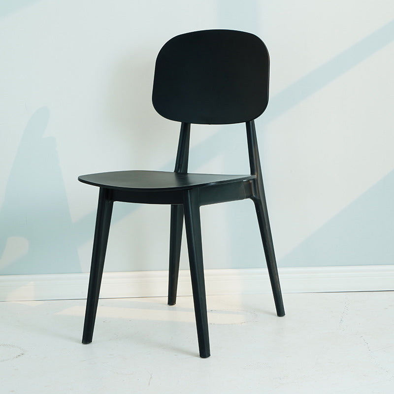 Silla lateral de plástico moderna para interiores y exteriores, sillas sin brazos con respaldo abierto para comedor