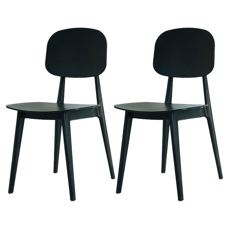 Silla lateral de plástico moderna para interiores y exteriores, sillas sin brazos con respaldo abierto para comedor