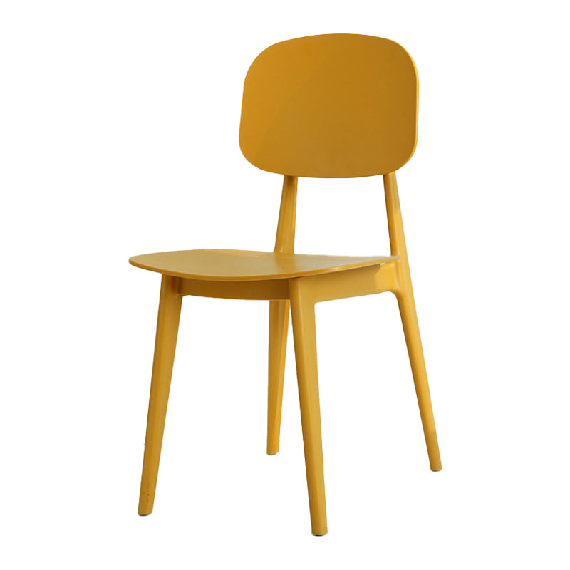 Silla lateral de plástico moderna para interiores y exteriores, sillas sin brazos con respaldo abierto para comedor