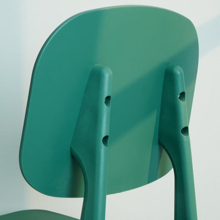 Silla lateral de plástico moderna para interiores y exteriores, sillas sin brazos con respaldo abierto para comedor