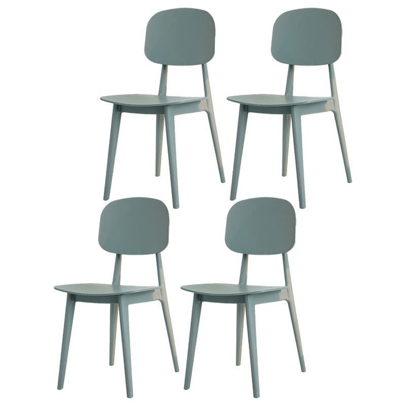 Silla lateral de plástico moderna para interiores y exteriores, sillas sin brazos con respaldo abierto para comedor
