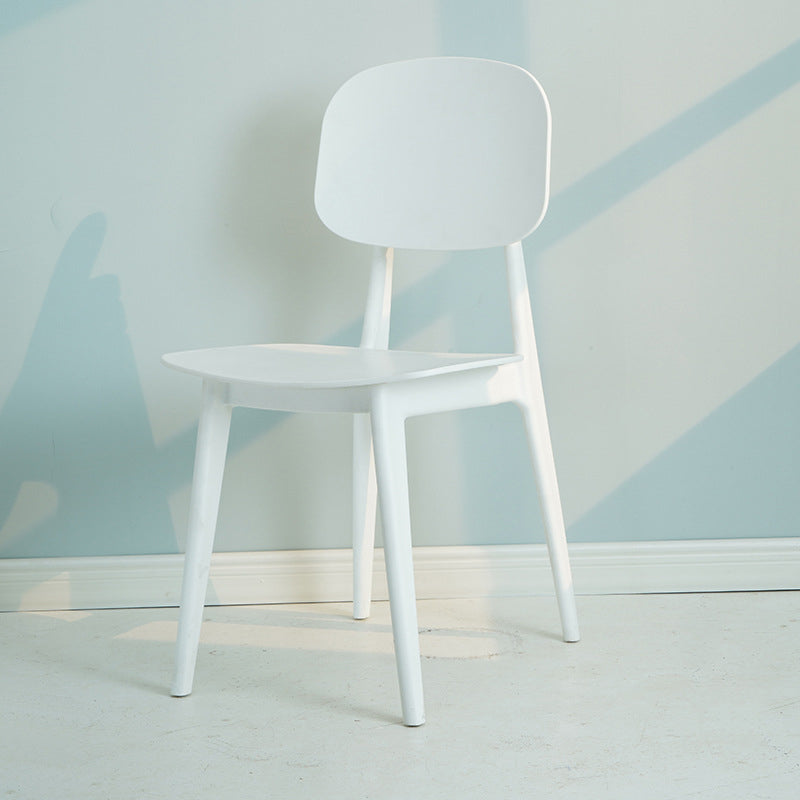 Silla lateral de plástico moderna para interiores y exteriores, sillas sin brazos con respaldo abierto para comedor
