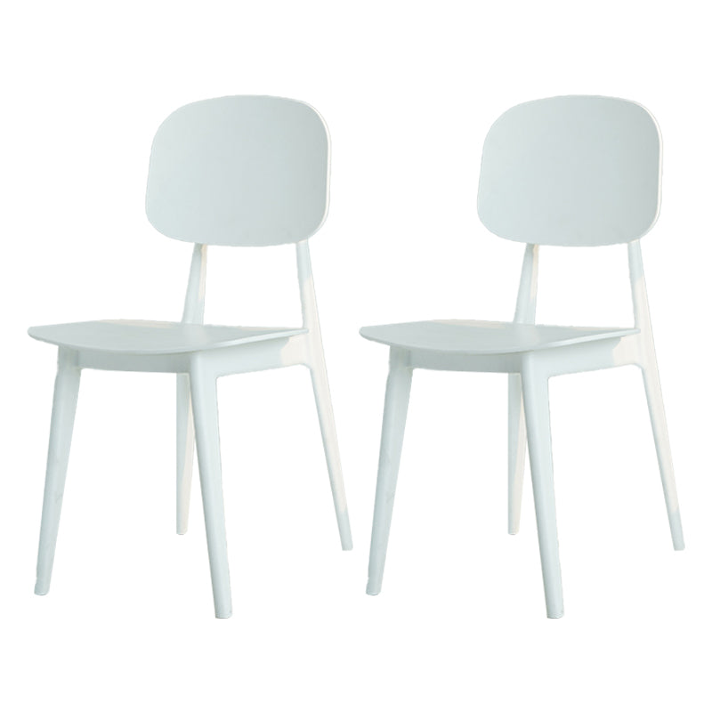 Silla lateral de plástico moderna para interiores y exteriores, sillas sin brazos con respaldo abierto para comedor
