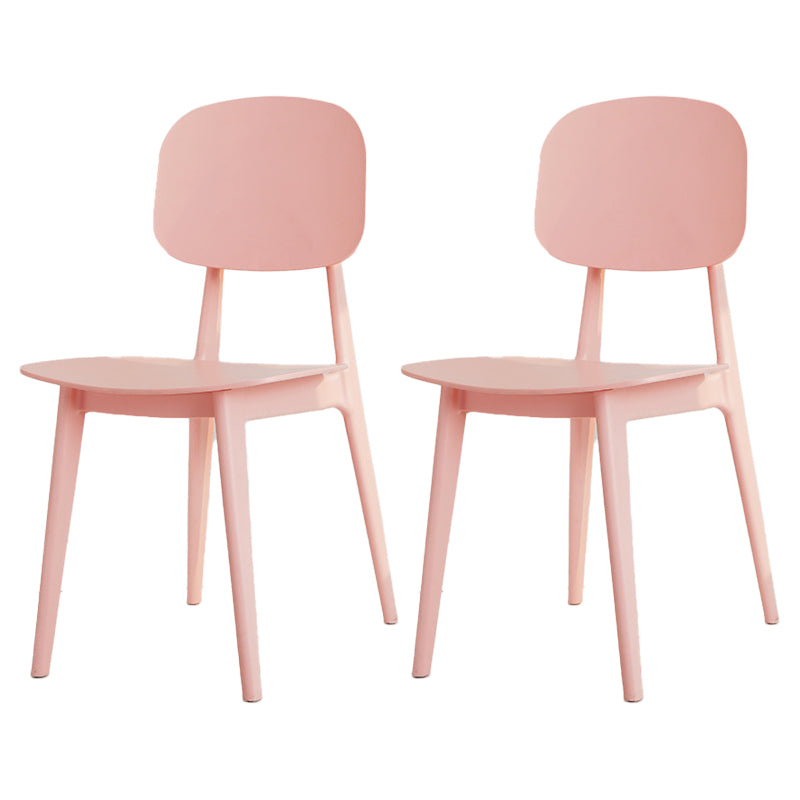 Silla lateral de plástico moderna para interiores y exteriores, sillas sin brazos con respaldo abierto para comedor