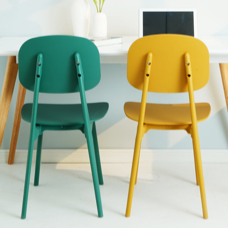 Silla lateral de plástico moderna para interiores y exteriores, sillas sin brazos con respaldo abierto para comedor
