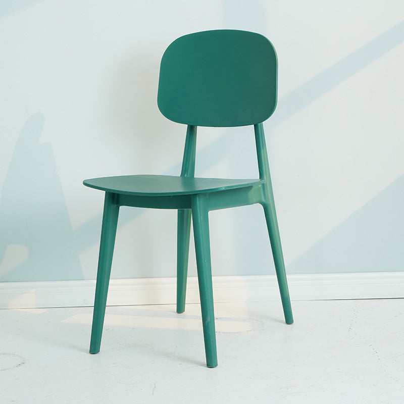 Silla lateral de plástico moderna para interiores y exteriores, sillas sin brazos con respaldo abierto para comedor