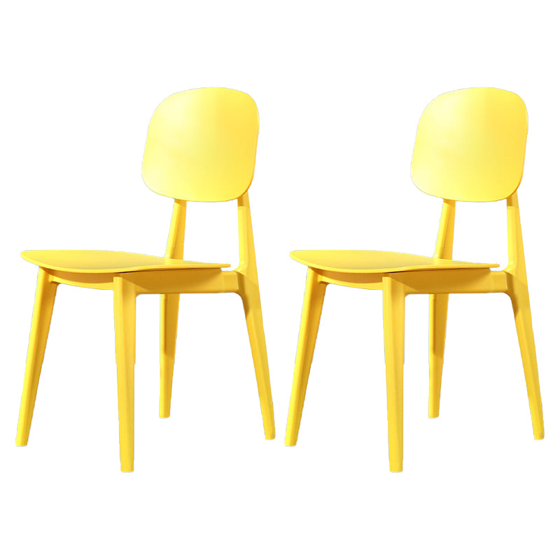 Silla lateral de plástico moderna para interiores y exteriores, sillas sin brazos con respaldo abierto para comedor