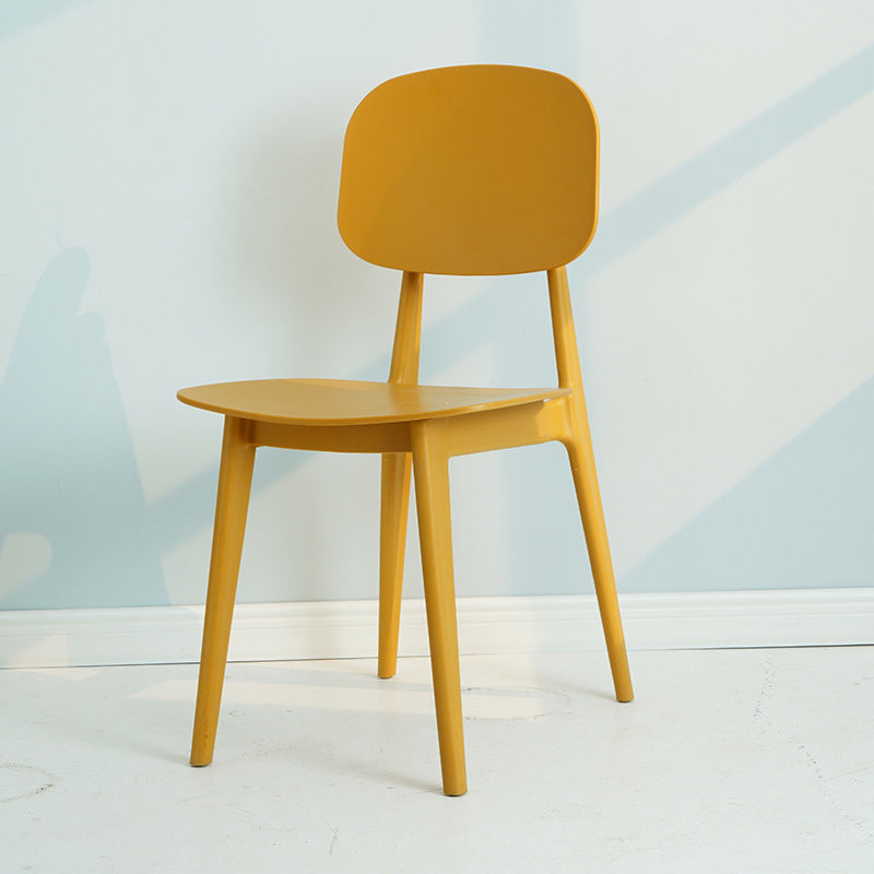 Silla lateral de plástico moderna para interiores y exteriores, sillas sin brazos con respaldo abierto para comedor