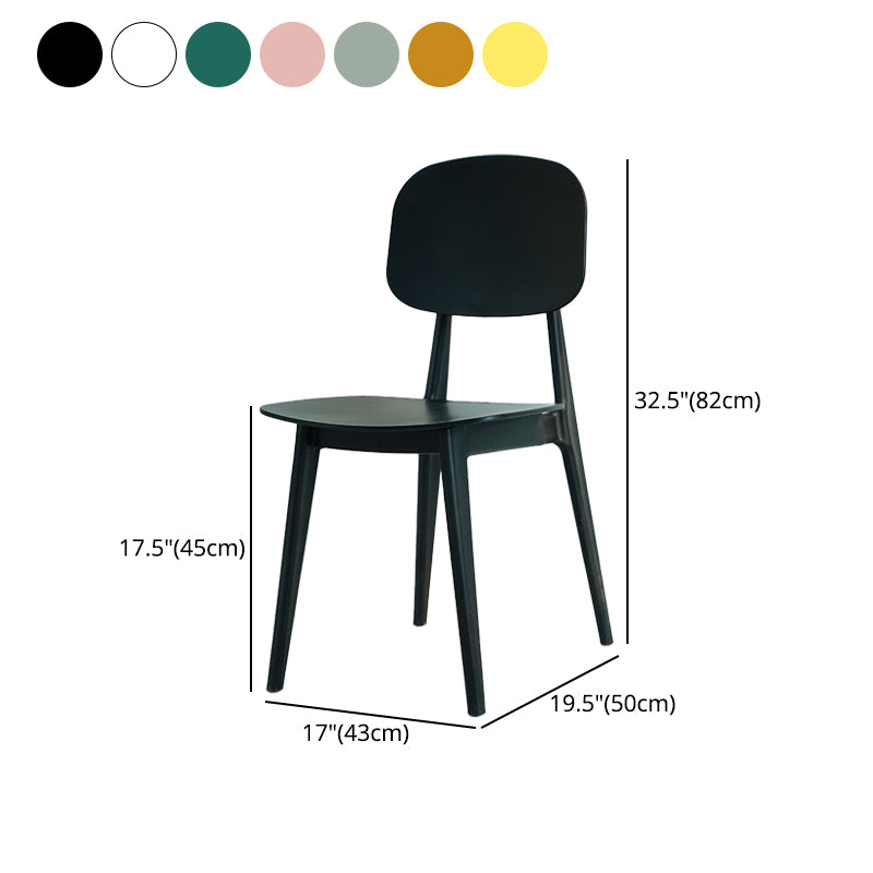 Silla lateral de plástico moderna para interiores y exteriores, sillas sin brazos con respaldo abierto para comedor