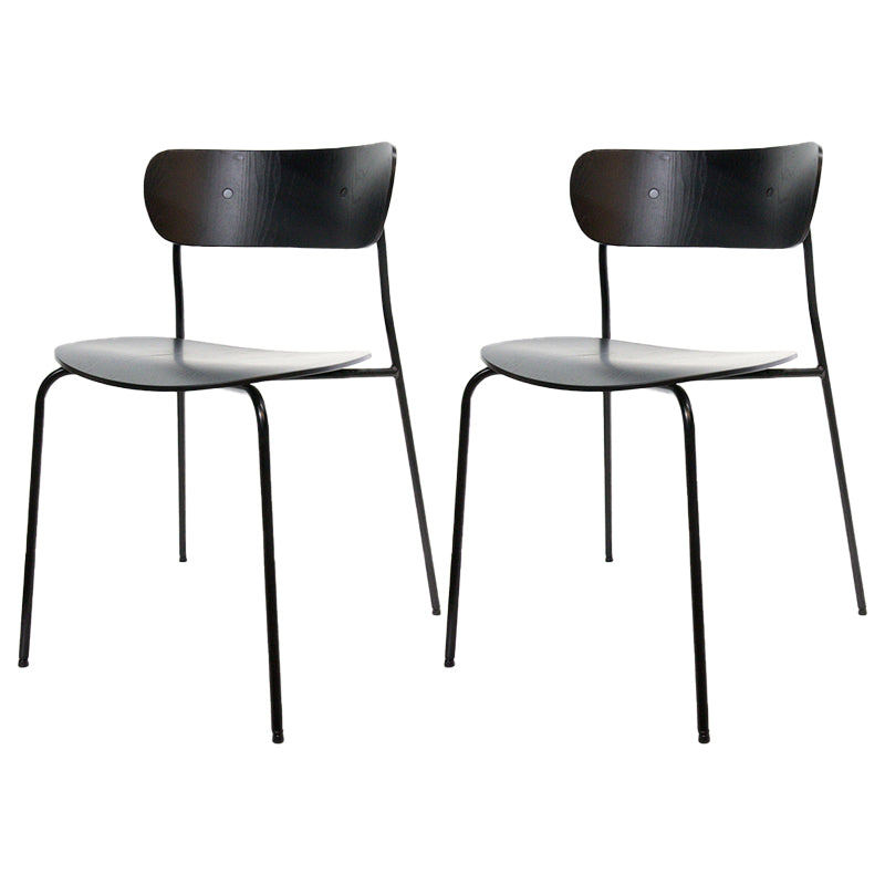Silla industrial sin brazos para interiores y exteriores, silla de comedor con respaldo abierto de metal