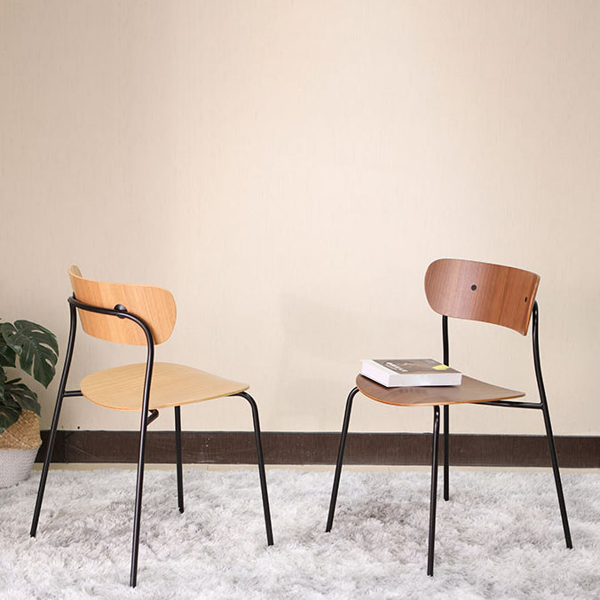 Silla industrial sin brazos para interiores y exteriores, silla de comedor con respaldo abierto de metal
