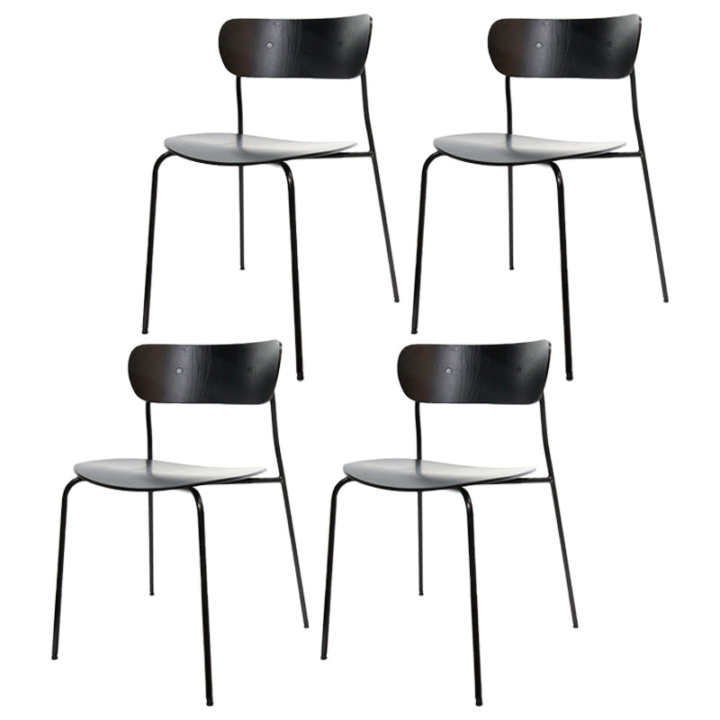 Silla industrial sin brazos para interiores y exteriores, silla de comedor con respaldo abierto de metal
