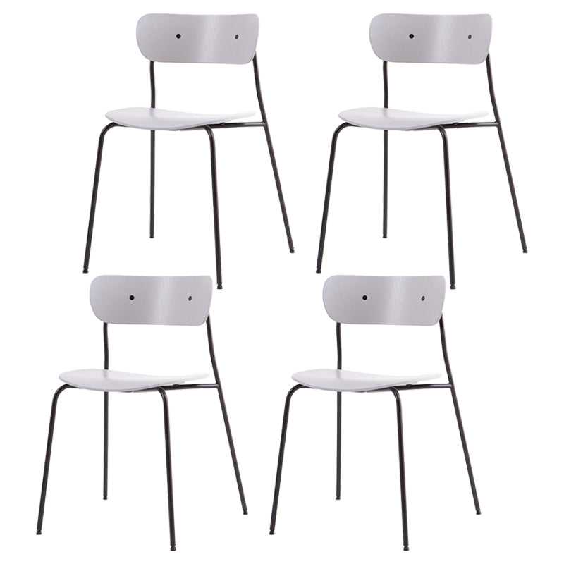 Silla industrial sin brazos para interiores y exteriores, silla de comedor con respaldo abierto de metal