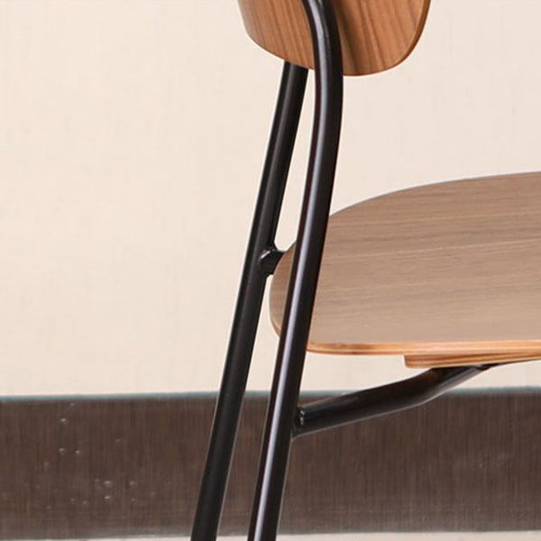 Silla industrial sin brazos para interiores y exteriores, silla de comedor con respaldo abierto de metal
