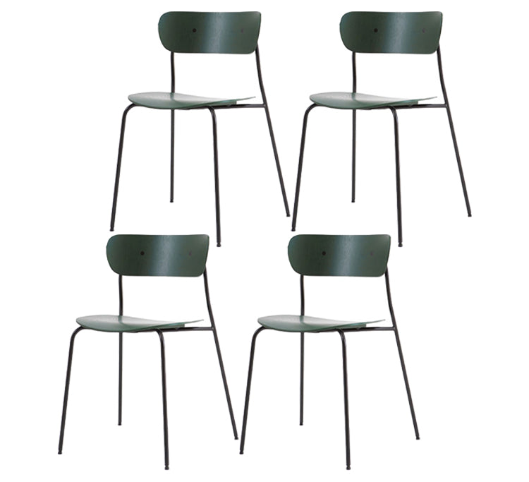 Silla industrial sin brazos para interiores y exteriores, silla de comedor con respaldo abierto de metal