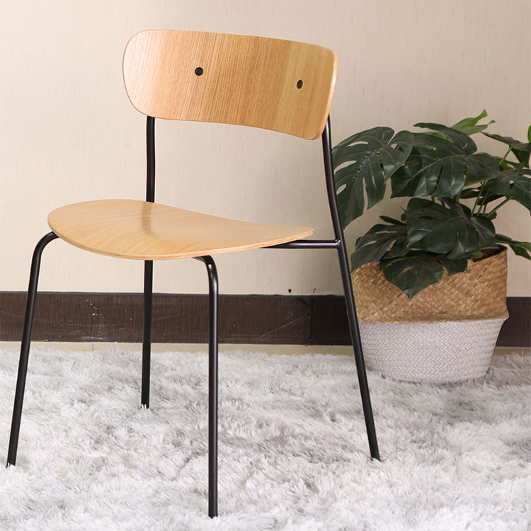 Silla industrial sin brazos para interiores y exteriores, silla de comedor con respaldo abierto de metal