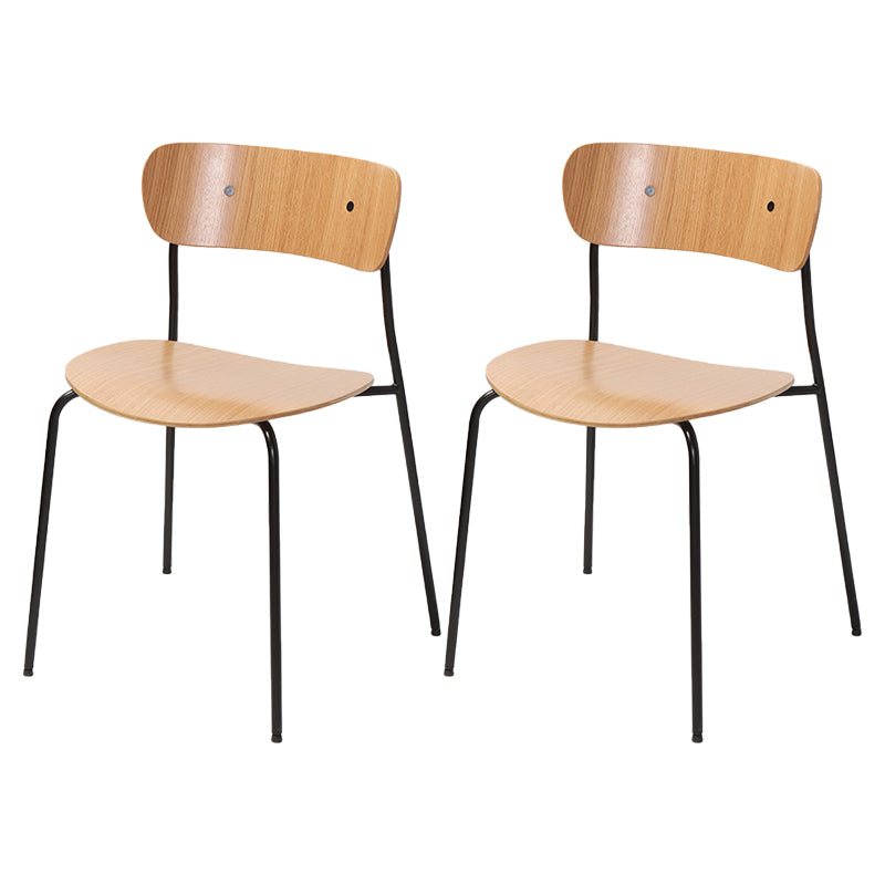 Silla industrial sin brazos para interiores y exteriores, silla de comedor con respaldo abierto de metal