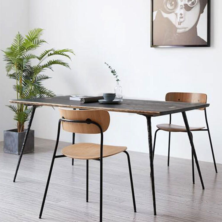 Silla industrial sin brazos para interiores y exteriores, silla de comedor con respaldo abierto de metal