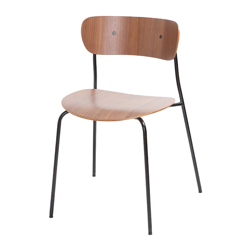 Silla industrial sin brazos para interiores y exteriores, silla de comedor con respaldo abierto de metal
