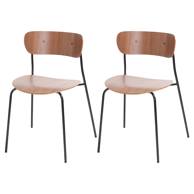 Silla industrial sin brazos para interiores y exteriores, silla de comedor con respaldo abierto de metal