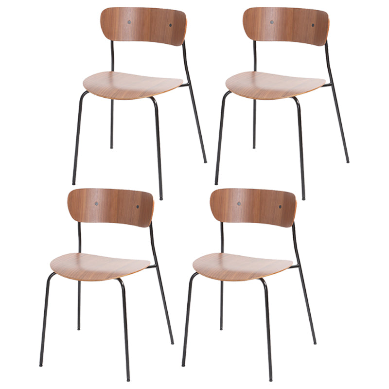 Silla industrial sin brazos para interiores y exteriores, silla de comedor con respaldo abierto de metal