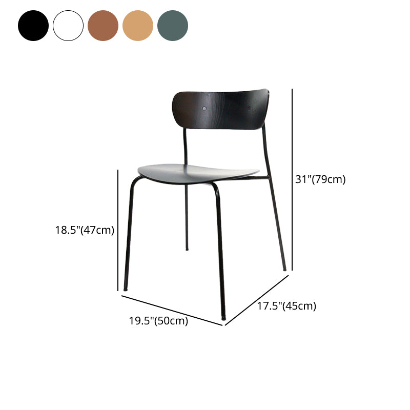 Silla industrial sin brazos para interiores y exteriores, silla de comedor con respaldo abierto de metal