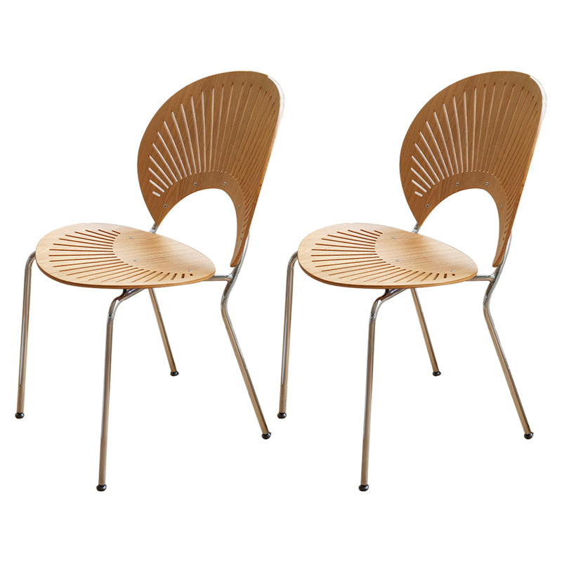 Industriële armloze stoelen indoor-outdoor massief houten eetstoelstoel