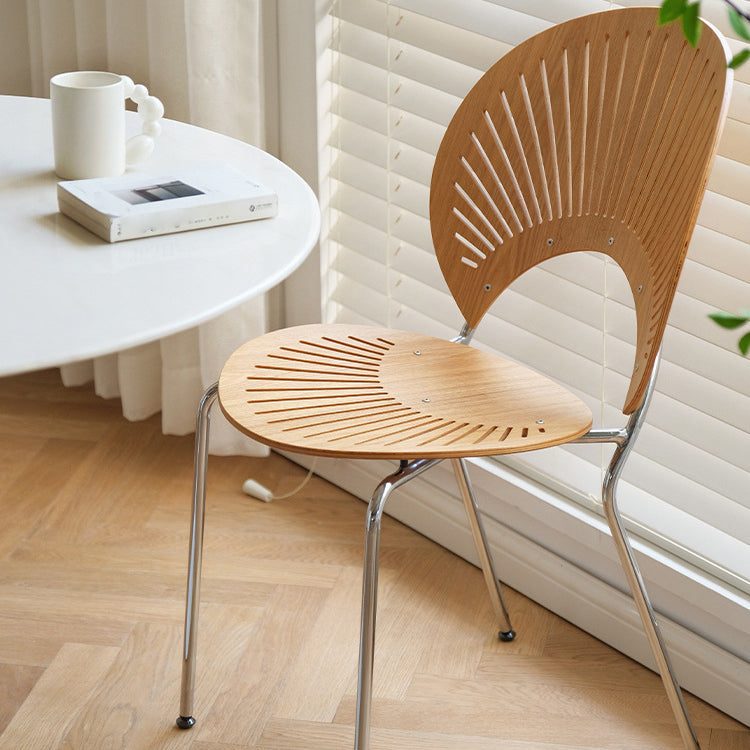 Industriële armloze stoelen indoor-outdoor massief houten eetstoelstoel