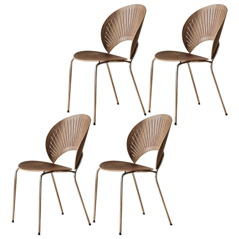 Industriële armloze stoelen indoor-outdoor massief houten eetstoelstoel