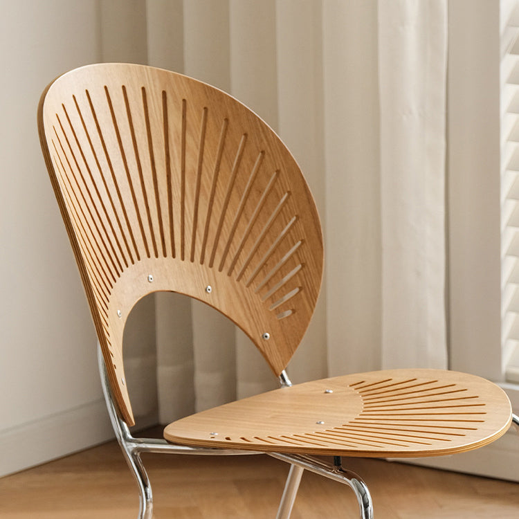 Industriële armloze stoelen indoor-outdoor massief houten eetstoelstoel