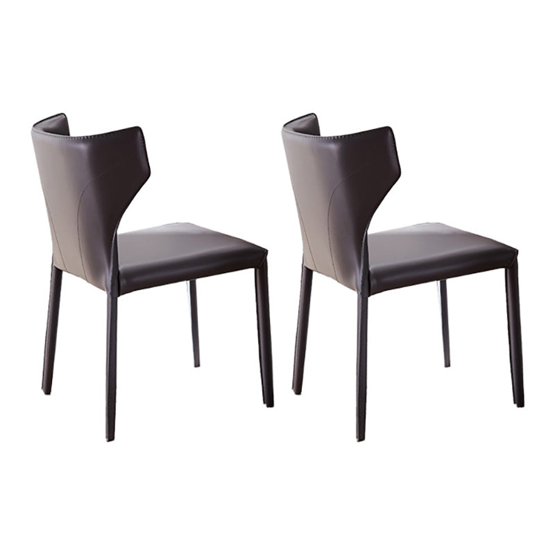 Silla moderna de metal para interiores y exteriores, silla lateral de comedor sin brazos con respaldo