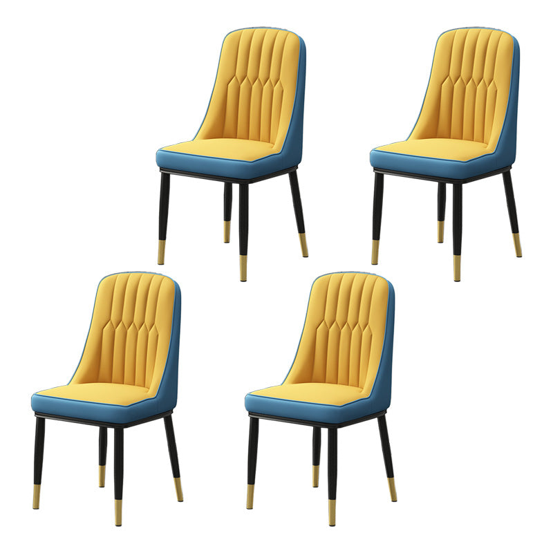Inicio Silla auxiliar escandinava Silla de comedor Parsons tapizada en metal