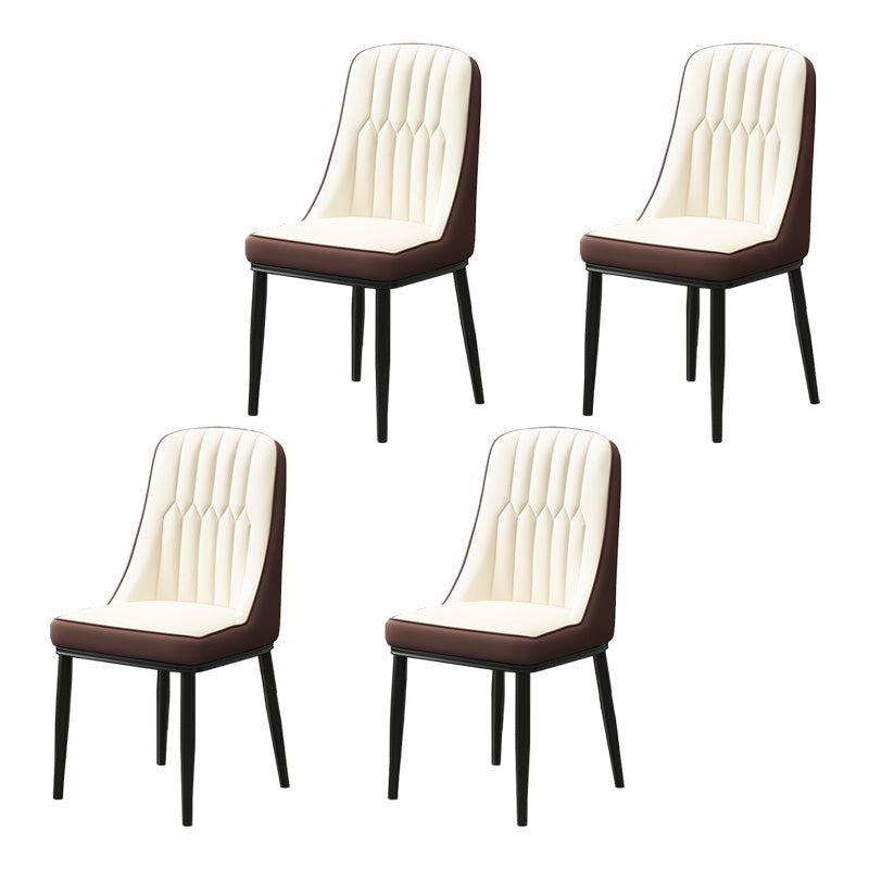 Inicio Silla auxiliar escandinava Silla de comedor Parsons tapizada en metal