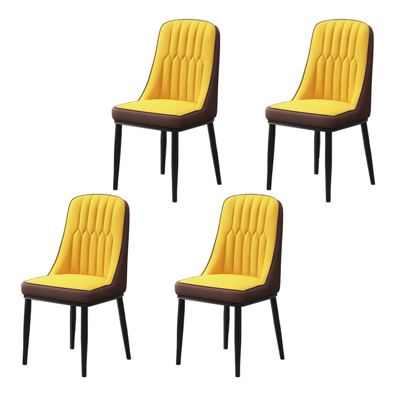 Inicio Silla auxiliar escandinava Silla de comedor Parsons tapizada en metal