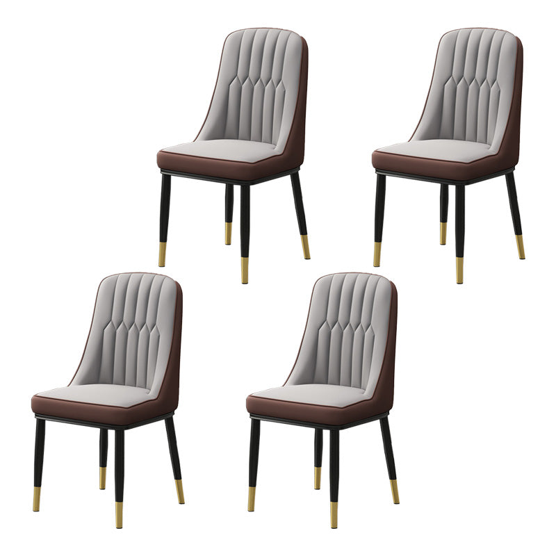 Inicio Silla auxiliar escandinava Silla de comedor Parsons tapizada en metal