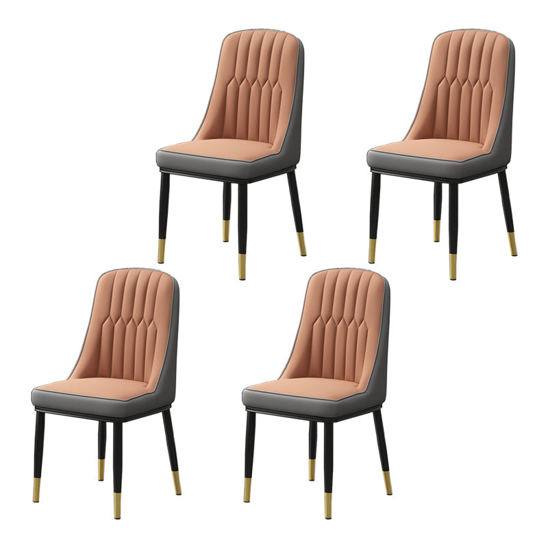 Inicio Silla auxiliar escandinava Silla de comedor Parsons tapizada en metal