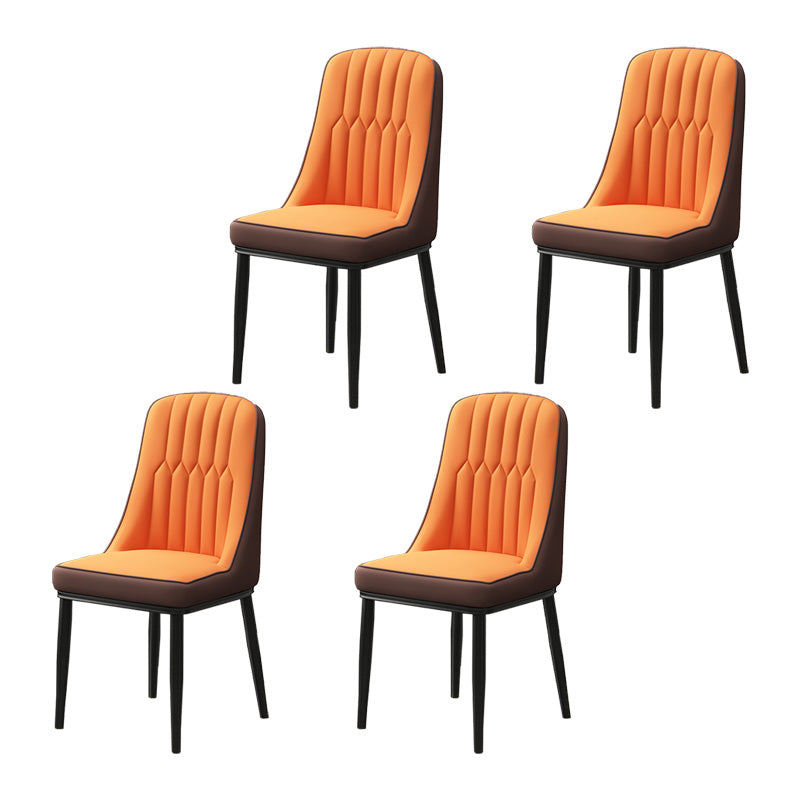 Inicio Silla auxiliar escandinava Silla de comedor Parsons tapizada en metal