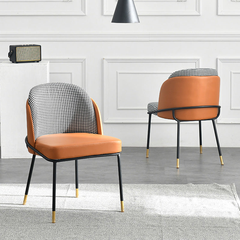 Sillas de comedor nórdicas Sillón Parsons para cocina con patas de metal