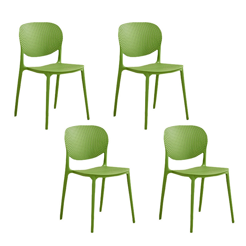 Silla lateral moderna de plástico para interior y exterior, silla lateral de comedor con respaldo abierto para el hogar
