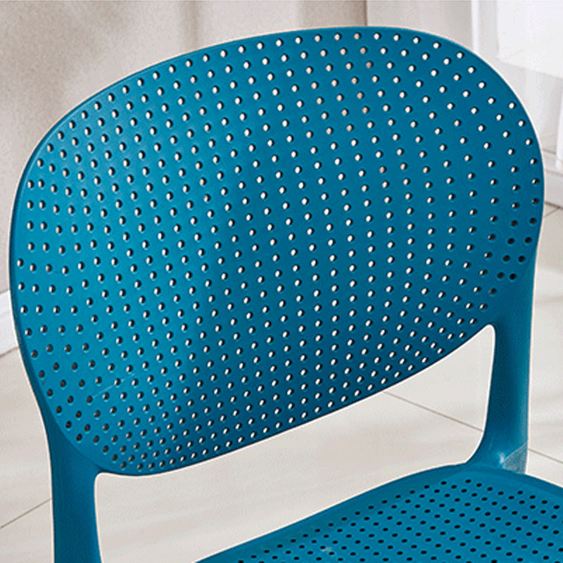 Silla lateral moderna de plástico para interior y exterior, silla lateral de comedor con respaldo abierto para el hogar