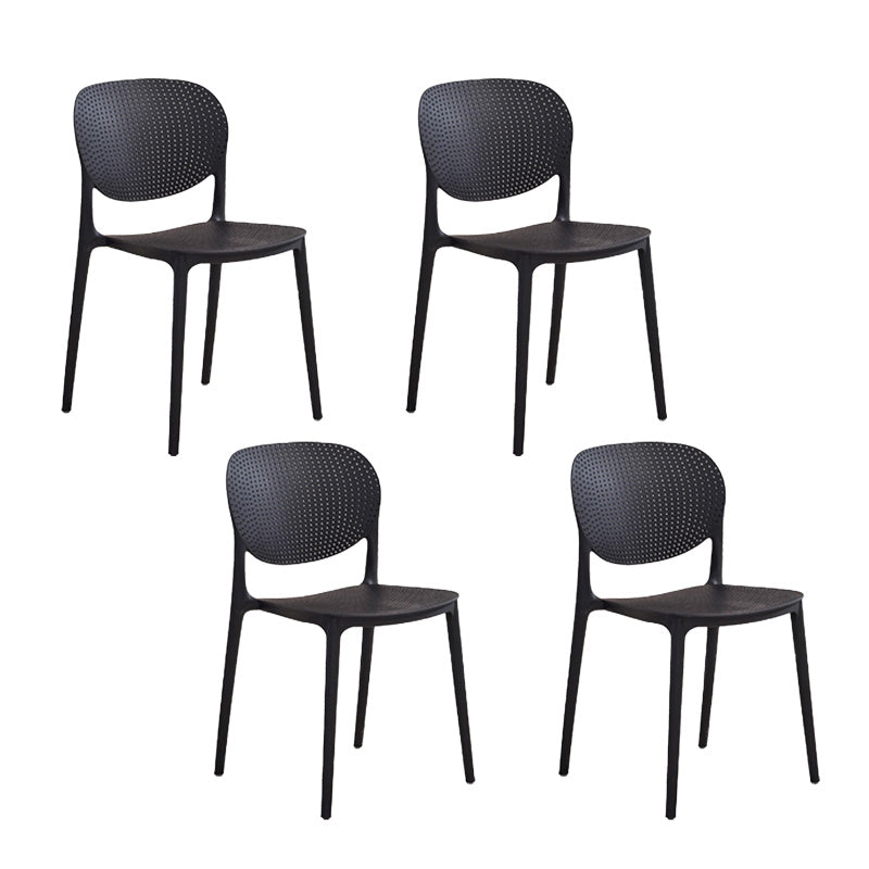 Silla lateral moderna de plástico para interior y exterior, silla lateral de comedor con respaldo abierto para el hogar