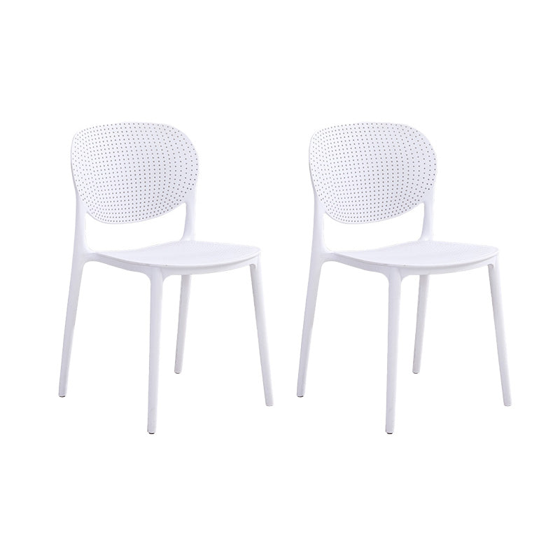 Silla lateral moderna de plástico para interior y exterior, silla lateral de comedor con respaldo abierto para el hogar