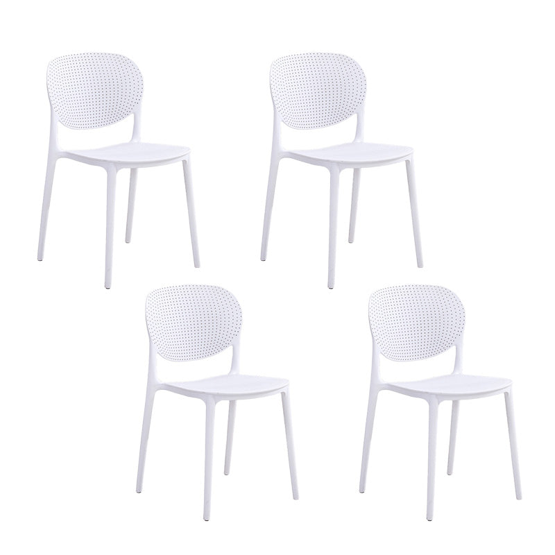 Silla lateral moderna de plástico para interior y exterior, silla lateral de comedor con respaldo abierto para el hogar