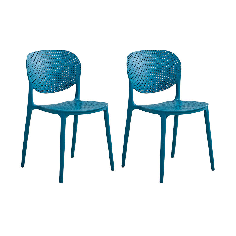 Silla lateral moderna de plástico para interior y exterior, silla lateral de comedor con respaldo abierto para el hogar