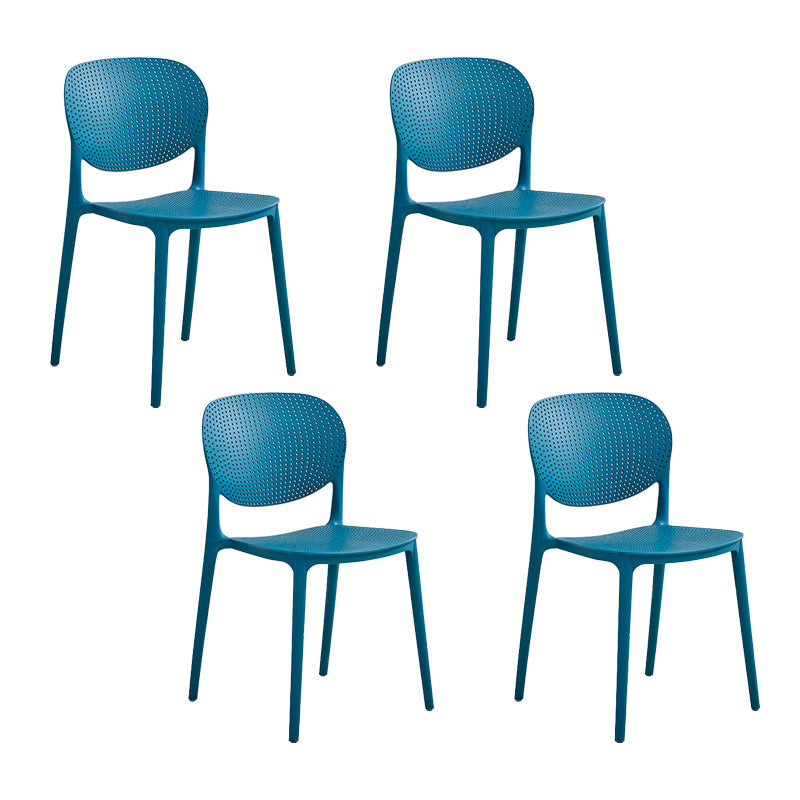 Silla lateral moderna de plástico para interior y exterior, silla lateral de comedor con respaldo abierto para el hogar