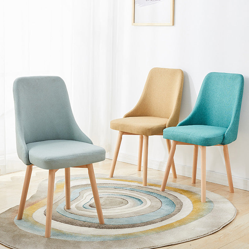 Silla lateral de comedor de madera moderna Parsons, silla sin brazos para restaurante
