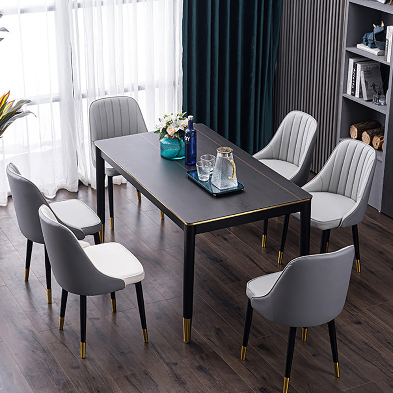 Silla lateral interior escandinava Silla de comedor Parsons tapizada de metal