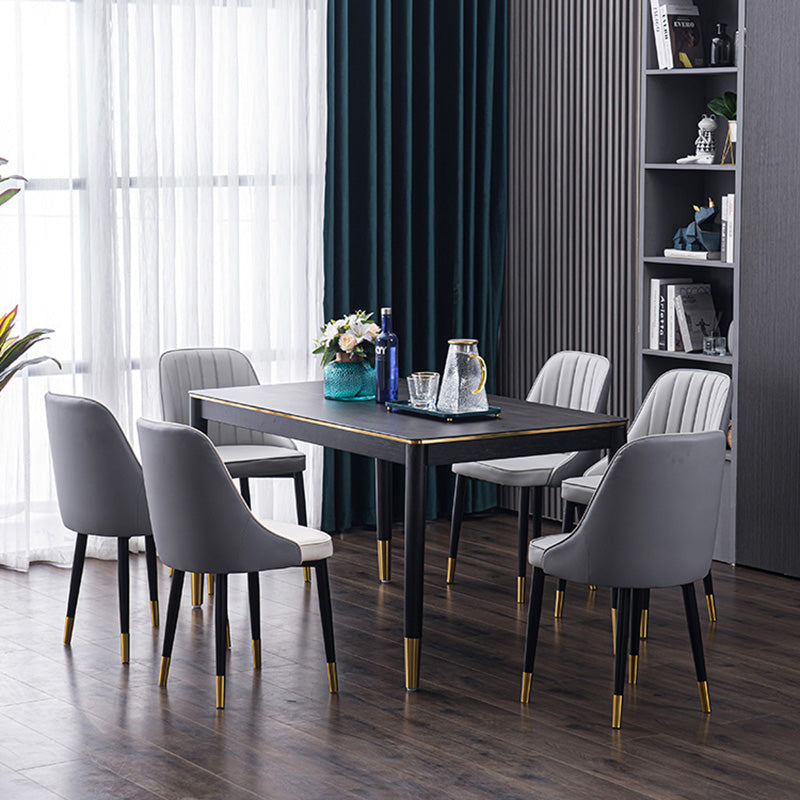 Silla lateral interior escandinava Silla de comedor Parsons tapizada de metal