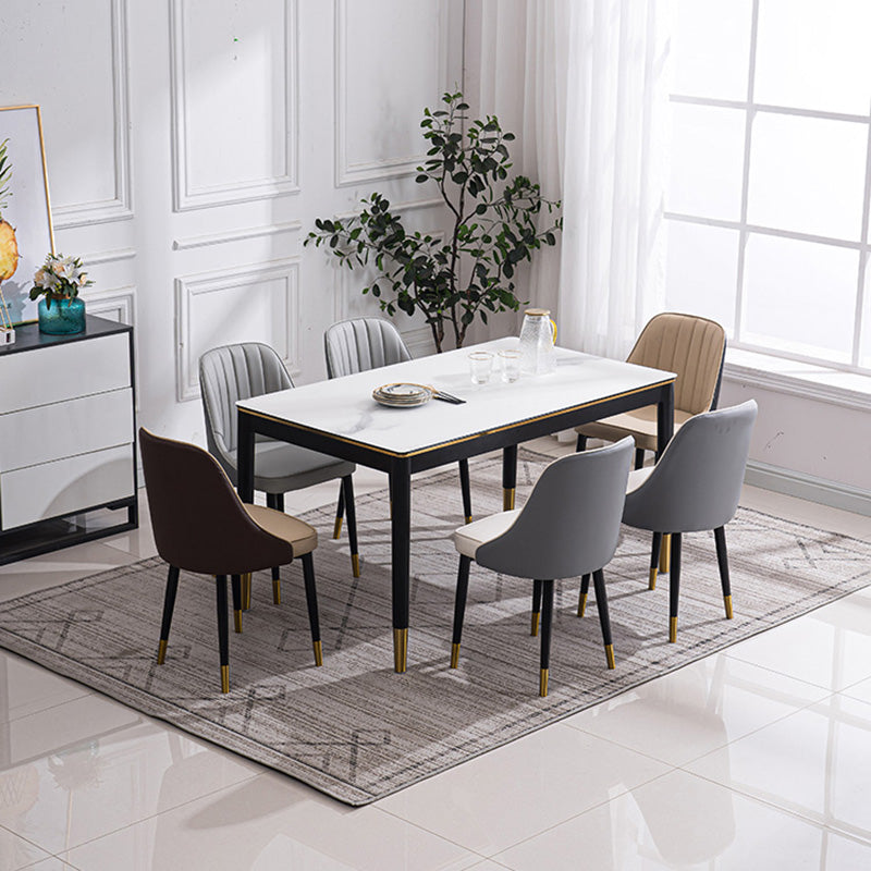 Silla lateral interior escandinava Silla de comedor Parsons tapizada de metal