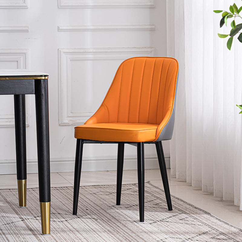 Silla lateral interior escandinava Silla de comedor Parsons tapizada de metal
